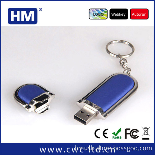 Leather Bound Personalised 2GB USB drive in Black Leather
